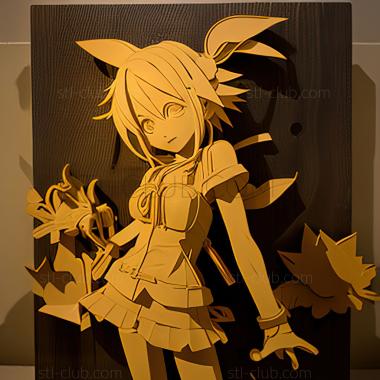 3D model Kagamine Rin vocaloidfrom ANIME (STL)